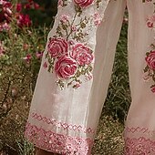 abordables jambe large et taille haute-Femmes Jambe large Pantalons Pantalon palazzo ancien Boho Longueur complète Taille haute Fleur Taille Élastique Impression Respirabilité Confortable Rue Tenue quotidienne Sortir Rose Printemps Automne