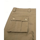 economico Pantaloni cargo-Per uomo Pantaloni Cargo Pantaloni Bottoni Multi-tasche Semplice Indossabile All&#039;aperto Quotidiano Campeggio &amp; Escursionismo Moda Classico Nero Verde militare