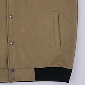 economico Giacche in Suede Sintetico-Per uomo Giubbotto bomber Giacca Casual Giacca in camoscio Vacanza Quotidiano Caldo Tasca Autunno Inverno Semplice Moda Classico Collo alla coreana Regolare Nero Rosso Blu marino Marrone Verde Giacca