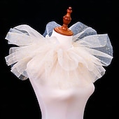abordables Accessoires et plus-Rococo Victorienne Renaissance Col à volants en tulle Cirque Clown Déguisement Unisexe Halloween Carnaval Performance LARP Foire de la Renaissance Adultes Collier Toutes saisons