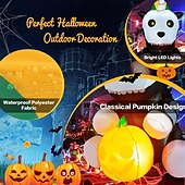 olcso Halloween szabadtéren-1 db 1,5 m-es halloweeni felfújható légmodell ülő csontváz unikornis led világító felfújható fólia udvari dekorációs dísz
