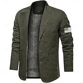 Недорогие мужские куртки и пальто с рисунком-Муж. Флаг США Блейзер Пиджак из хлопка Пальто для костюмов На каждый день на открытом воздухе На каждый день Несколько карманов Пиджак с тремя пуговицами и полосатой подкладкой Осень Зима