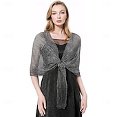 billige Sjal-sjal og sjal til aftenkjoler - kvinner glitrende bryllup formelt elegant pashminasjal for kvinner