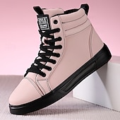 cheap Men&#039;s Sneakers-Men&#039;s Green Faux Leather High-Top Sneakers with Black Sole, Fashion Lace-Up Casual Shoes for Streetwear, Parties and Daily Wear