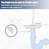 billiga Köksrengöring-Set med krokar för rengöring av avlopp i kökshandfat, 91 cm avloppsrensare (1 st), 61 cm ormhårsborttagare i avlopp (6 st) och rengöringsborste (2 st), verktygsset med hårfångare och