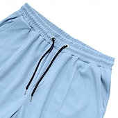 abordables Pierna Recta-Hombre Pantalones de Deporte Pantalones Pantalones deportivos de pierna recta Pantalones de gofres Correa Bolsillo Cintura elástica Plano Comodidad Deporte Diario Moda Casual Negro Blanco