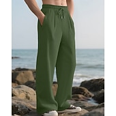 levne Přímá noha-Pánské Tepláky Kordurové kalhoty Kalhoty Tepláky s rovnými nohama Šňůrky Kapsy Elastický pas Bez vzoru Pohodlné Outdoorové sporty Denní Módní Na běžné nošení Vojenská zelená Černá Lehce elastické