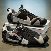 お買い得  カジュアルなレースアップシューズ-メンズのグリーンとイエローのメッシュスニーカー - ウォーキング、旅行、ストリートスタイルに最適なカラーブロックの通気性のあるカジュアルスポーツシューズ