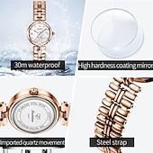 levne Quartz hodinky-Nové módní a trendy dámské hodinky Golden Shield jsou importovaný stroj s diamanty zdobeným kalendářem, retro tenký model s malým ciferníkem, vodotěsné, ležérní a sportovní, dámské, obchodní.