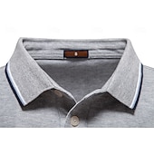 abordables Polo Élite para Hombres-Hombre Polo Trabajo Negocio Cuello Vuelto Manga Larga Ocio Cómodo Plano Bloque de Color Puro Todas las Temporadas Ajuste regular Rojo rubí Negro Blanco Azul Marino Oscuro Gris claro Verde Ejército