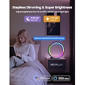 Недорогие Умные декоративные огни-Умная светодиодная настольная лампа, RGB, IC освещение, ночник с меняющимися цветами, синхронизация с музыкой, режим «сделай сам», плавная регулировка яркости, для спальни &amp;игр
