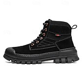 abordables Bottes de travail-Bottines de randonnée kaki pour homme avec semelle extérieure en caoutchouc épais – chaussures d&#039;extérieur respirantes et durables pour l&#039;alpinisme, le travail et les voyages d&#039;aventure