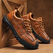 baratos Ténis para Homem-sapatos casuais masculinos marrons com cadarço e sola durável, calçados confortáveis para caminhadas ao ar livre, trabalho e uso diário