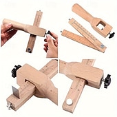 Χαμηλού Κόστους Κάτω από $30-1 τεμάχιο ρυθμιζόμενο ξύλινο εργαλείο κατασκευής δερμάτινων λουριών με 5 ανταλλακτικές λεπίδες για εργαλεία δερματοτεχνίας και κηπουρικής, κόφτη ζώνης χειροτεχνίας