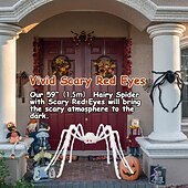 billige Halloween-gigantisk halloween hårete edderkopp realistisk skummel hvit edderkopp rekvisitter dekorasjon for innendørs og utendørs dekorasjon