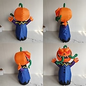 cheap Halloween Outdoor-1 Pc Halloween 1.5M Terrifying Pumpkin with Lamp Inflatable Air Model Indoor and Outdoor Courtyard Garden Lawn Party Atmosphere Decorative Lamp US/EU/UK/AU Plug
