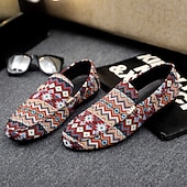 economico Mocassini casual-mocassini da uomo in jacquard multicolore con motivo a zigzag – scarpe casual slip-on alla moda per feste, vacanze e resort estivi