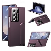 Недорогие Чехлы для Samsung-телефон Кейс для Назначение SSamsung Galaxy Z-образный сгиб 7 Z-сгиб 6 Z Fold 5 Z Fold 4 Кейс на заднюю панель и протектор экрана Откидная подножка Защита от удара Ретро