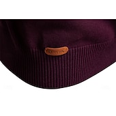 abordables Pulls et cardigans élites pour hommes-Homme Pull Tricoter Hauts Réguliers Demi-zip Bandes Rayé Col montant ancien Frais École Vacances Vêtement Tenue Printemps Automne Noir Violet S M L