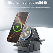 お買い得  ワイヤレス充電器-ワイヤレスチャージャー ワイヤレス充電パッド ワイヤレス充電スタンド 折りたたみ式充電ステーション MagSafe ユニバーサル 磁石バックル 用途 携帯電話 Apple Watch Series 4 AppleWatchシリーズSE / 6/5/4/3/2/1 Apple Watch Series 3