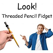 economico Articoli per la casa-Penna a dado con dado per la decompressione, 10 pezzi, matita filettata per ADHD, strumento sensoriale silenzioso, penna rotante antistress, perfetta per scuola, ufficio, forniture per la casa