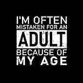 economico Felpe Divertenti-Felpa da Uomo Grafica a Collo Giro "Spesso Vengo Scambiato per un Adulto a Causa della Mia Età" Umorismo di Gioco di Parole