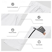 economico Vacanza-Per uomo Pantaloni di Lino Pantaloni Pantaloni Estivi Pantaloni da Spiaggia Coulisse Tasca Elastico in vita Semplice Comodità Traspirante Vacanza Quotidiano Ferie Hawaiano Boho Cachi chiaro Nero