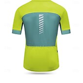 abordables Maillots pour hommes-Homme T-shirt de randonnée Manche Courte Cyclisme Maillot avec 3 poches arrière Extérieur Des sports Jaune Vert Gris Claire Vêtement Tenue