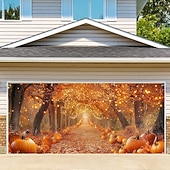 cheap Garage &amp; Door Banners-Tapestry Garage Door Cover Large Hanging Backdrop Pumpkin Rustic Cottagecore Dark Punk Gothic Style Autumn Party Outdoor Shooting Backgrounds Yard Home Decor