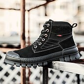 abordables Bottes de travail-Bottines de randonnée kaki pour homme avec semelle extérieure en caoutchouc épais – chaussures d&#039;extérieur respirantes et durables pour l&#039;alpinisme, le travail et les voyages d&#039;aventure