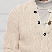 preiswerte Herren Strickjacke-Herren Pullover Kleid Pullover Strickjacke Strickpullover Gerippt Stricken Normale Oberteile Gestrickt Gerippt Einfach V Ausschnitt Mode Schals Lässig Alltagskleidung Bekleidung Herbst Winter Schwarz