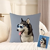 abordables Têxteis Personalizados-Personalized Photo Pillow Case  Custom Throw Pillow Cover Gift for Pet Lovers Friends and Family Perfect for Home Sofa and Bedroom Decoration