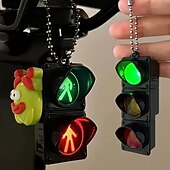 abordables Pendentifs et ornements pour voiture-Clé de feu de circulation - véritables lumières rouges, vertes et jaunes compatibles avec les sacs à dos, les vélos et les sacs - un joli cadeau pour les conducteurs, les cyclistes et les piétons -