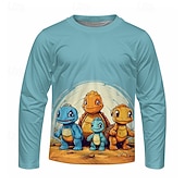 billiga Pojkens 3D-djur-Pojkar 3D Tecknat Dinosaurie T-shirt Långärmad Vår Höst Mode Grundläggande Barn 4-12 år Rund hals Utomhus Ledigt Dagligen Normal
