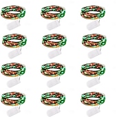 abordables Guirlandes lumineuses à piles-2m Guirlandes Lumineuses 20 LED Blanc Chaud Blanc Rouge Lumières de fil de cuivre Halloween Étanche Vacances Alimenté par piles