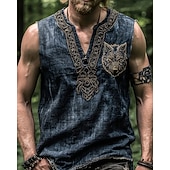 Men's Tank Top Vest Top Undershirt Sleeveless Shirt Sleeveless V Neck Summer Wolf Vintage Designer Basic Print Vacation Street Going out Black Blue Top Tee for Men4