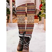 preiswerte -Damen Hosen Hose Leggings Gemütliche Leggings Streetwear Lässig Volle Länge Hohe Taille Gestreift Elastischer Bund Druck Atmungsaktivität Bequem Dehnbar Urlaub Straße Alltagskleidung Schwarzgrau