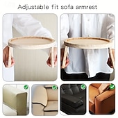 abordables Suministros para el hogar-Mesa con reposabrazos para sofá estable, 1 bandeja con clip para mesa con reposabrazos, fija automáticamente la superficie de la mesa, perfecta para espacios pequeños, un gran regalo para familiares y