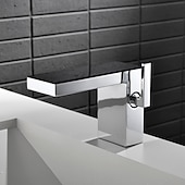 abordables Robinets de lavabo-Robinet de lavabo - Cascade Électroplaqué Ensemble central Poignée unique à un trouBath Taps