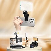 abordables Accessoires pour caméra de téléphone portable-Lampe vidéo LED 1200 Ah rechargeable et portable, éclairage pour appareil photo, 3 effets lumineux, pour vlogging, selfie