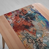 Недорогие Скатерти-1PC Граффити скатерть 33x180 см (13x70.5 дюймов) - прямоугольная скатерть с городским уличным искусством для ресторана банкета вечеринки кафе
