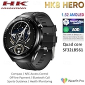זול שעונים חכמים-HK8 HERO שעון חכם 1.52 אִינְטשׁ חכמים שעונים Blootooth מד צעדים מזכיר שיחות עוקב כושר מותאם ל אנדרואיד iOS נשים גברים המתנה ארוכה שיחות ללא מגע יד עמיד במים IP 67 מארז שעון 48 מ&quot;מ