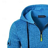 economico Felpa Tattica-Per uomo Felpa con cappuccio Felpa con cappuccio e zip corta Felpa con cappuccio in pile Felpa con cappuccio tattica Nero Borgogna Blu marino Blu Grigio Con Cappuccio Semplice Cerniera Sport