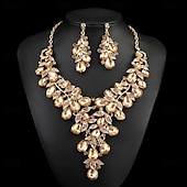 abordables Parures de Bijoux-Parure de bijoux 2 Chrome Boucles d&#039;oreilles Collier Femmes Élégant ancien Mode Le style rétro Classique Parure de Bijoux Pour Mariage Soirée robe demoiselle d honneur