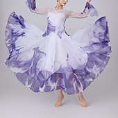 economico Abbigliamento da Pratica-Abbigliamento sportivo Gonne Stampa Giunzione Tulle Per donna Performance Allenamento Manica Lunga Alto Poliestere