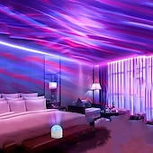 billiga Projektorlampor-galaxy light 16 färger aurora nattlampa projektor havsvågsprojektor med fjärrkontroll usb-laddning norrskensprojektor för sovrum heminredning presenter