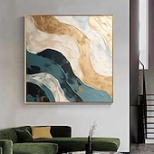 Недорогие Абстрактные картины-Картина маслом ручной работы на холсте, настенное искусство, абстрактное современное украшение для дома, столовой, рулонная картина без рамы, нерастянутая