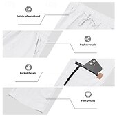 baratos Feriado-Homens Calças de linho Calças Calça verão Calças largas Com Cordão Cintura elástica Bolso Com Zíper Tecido Conforto Respirável Comprimento total Casual Diário Feriado Férias Moda Preto Branco Sem