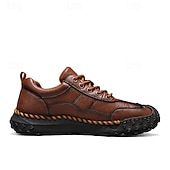 baratos Ténis para Homem-sapatos casuais masculinos marrons com cadarço e sola durável, calçados confortáveis para caminhadas ao ar livre, trabalho e uso diário