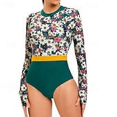 levne Rash guardy One Piece-Dámské Ochrana proti vyrážce Plavky S potiskem Zapni UV ochrana proti slunci UPF50+ Dlouhý rukáv Plavky Surfování Plavání Léto